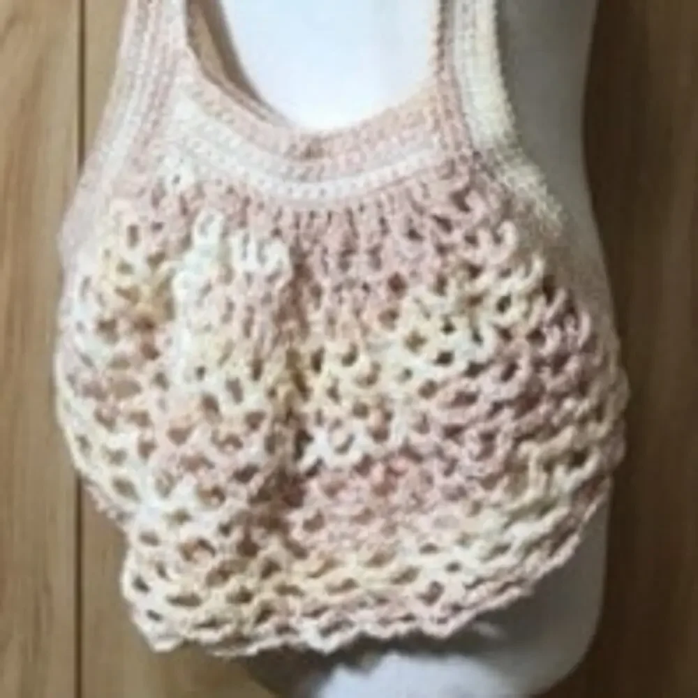 NWT Pink Handmade Crocheted Medium Reusable Mesh Market Bag by Dawny
